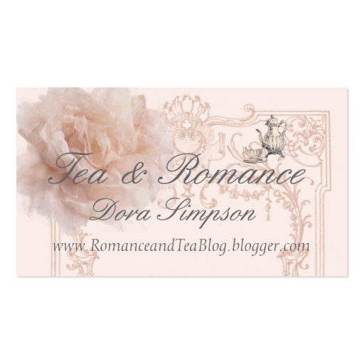 Tea and Romance Jane Austen Inspired Business Card (back side)
