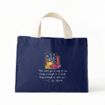 Tea & Books w Quote dark tiny tote - 3 colors Bags