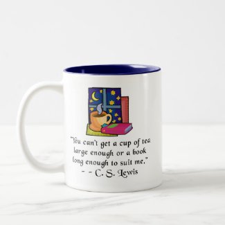 Tea & Books w Quote Two-toned Mug, 6 colors, 2 siz mug