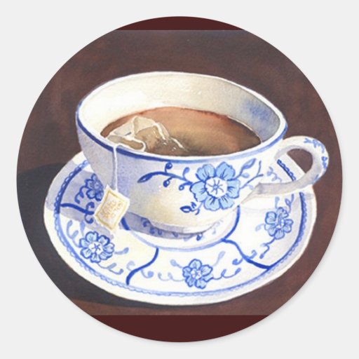 Tea Cup with Teabag Sticker Zazzle