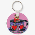 Tea Cup Yorkie Key Chain keychains