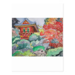 Tea House in San Francisco Watercolor Painting Post Card