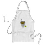 Tea in a disposable cup apron