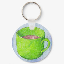 Tea in Green Keychain
