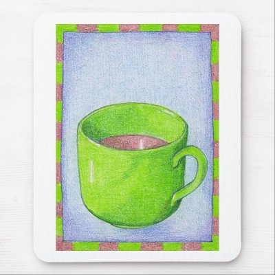 Tea in Green Mousepad by floatinglemons