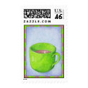 Tea in Green Stamp by floatinglemons Tea in Green Stamp