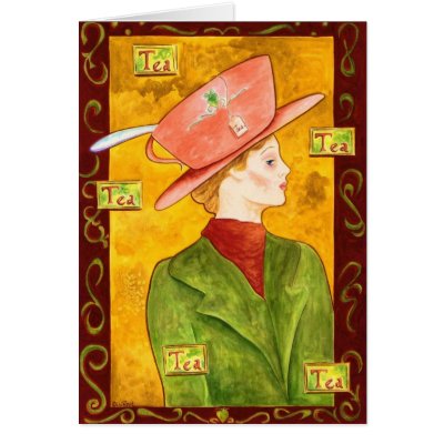 Tea Lady in Green Card by LizRevit