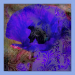 Tea 'n Dreams Cobalt Blue Poppy posters