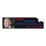 Tea Parties- Memory Loss bumper stickers