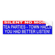 Tea Parties-Town Halls bumper sticker bumpersticker