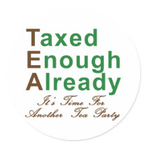 Tea Party 2009 T-Shirts, Mugs and Buttons! stickers