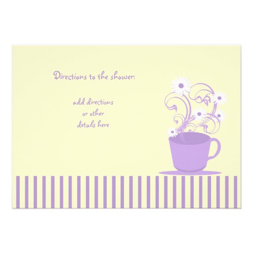 Tea Party Baby Shower Purple and yellow Invitations