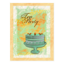 "Tea party" bakery birthday celebration invitation Postcard