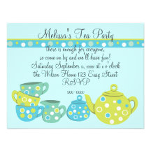 Tea Party Bedotted Invitations