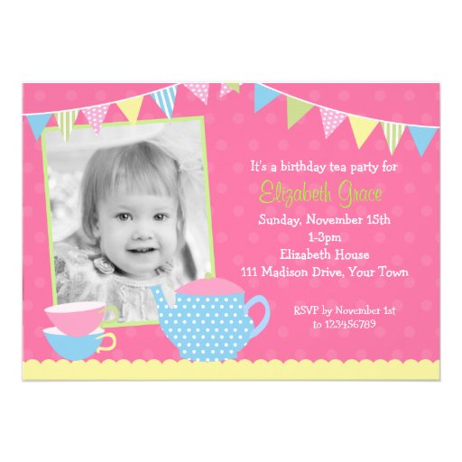 Tea Party Birthday Invitations