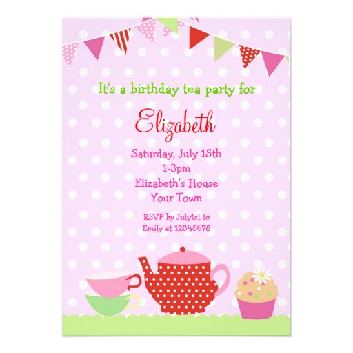 Tea Party Birthday Invitations