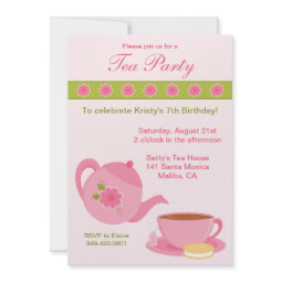 Tea Party Birthday Party Invitation invitation