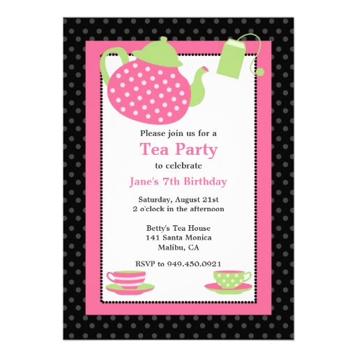 Tea Party Birthday Party Invitation