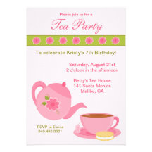 Tea Party Birthday Party Invitation