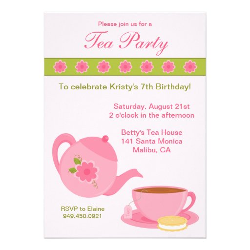 Tea Party Birthday Party Invitation