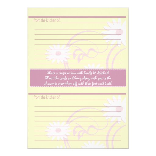 Tea Party Bridal Shower and recipe cards Personalized Invitation
