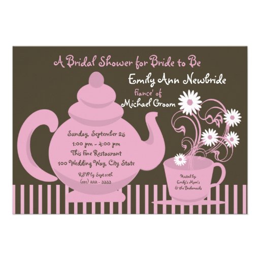 Tea Party Bridal Shower Personalized Invitations