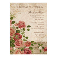 Tea Party Bridal Shower Rose Vintage Floral Invites