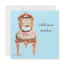 Tea Party Cupcake Victorian Design Invitations