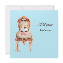 Tea Party Cupcake Victorian Design Invitations