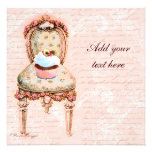 Tea Party Cupcake Victorian Design Invitations