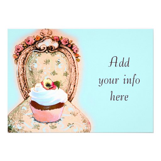 Tea Party Cupcake Victorian Invitation