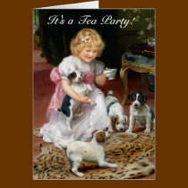 Tea Party Invitation: "Tea Time" Vintage Art cards