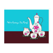 Tea Party Invitations postcards by DioSelina Tea Party Invitations postcards