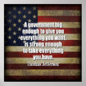 Tea Party - Jefferson: Beware of Big Government print