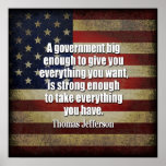 Tea Party - Jefferson: Beware of Big Government Poster