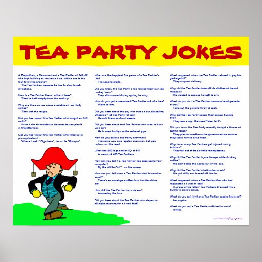 Tea Party Jokes Poster Zazzle