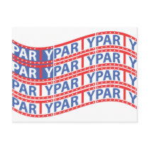 Tea Party Logo Flag by Melting Star Designs Postcard