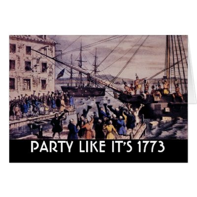 TEA PARTY Party like it's 1773 Greeting Cards by APOLITICAL_BITCH