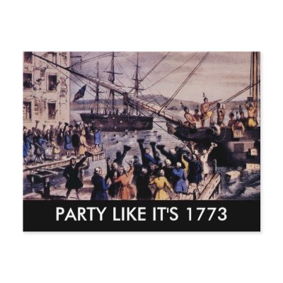 TEA PARTY Party like it's 1773 Post Cards by APOLITICAL_BITCH