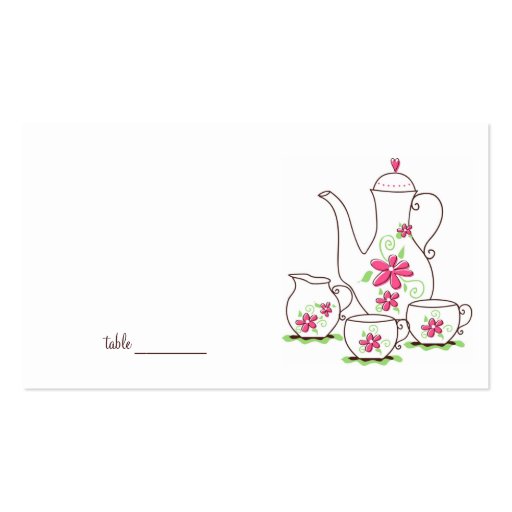 Tea Party Place Cards Business Card Templates (front side)