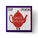 Tea Party Political Button - Long Live Capitalism