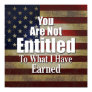 Tea Party sign / poster: You Are Not ENTITLED