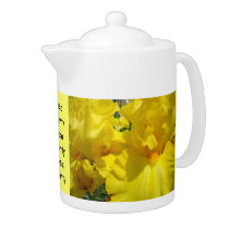 Tea Party tea pot Yellow Iris Flowers Irises