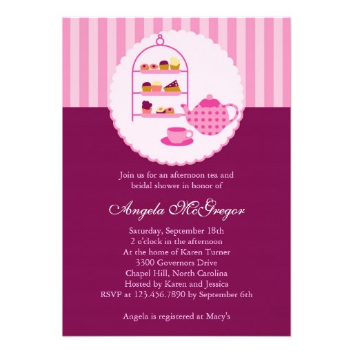 Tea Pot and Pastries Bridal Shower Invitation