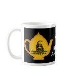 Tea Pot: Born & Brewed American on Black Coffee Mugs
