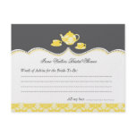Tea Pot Bridal Shower Advise Card Custom Invitation