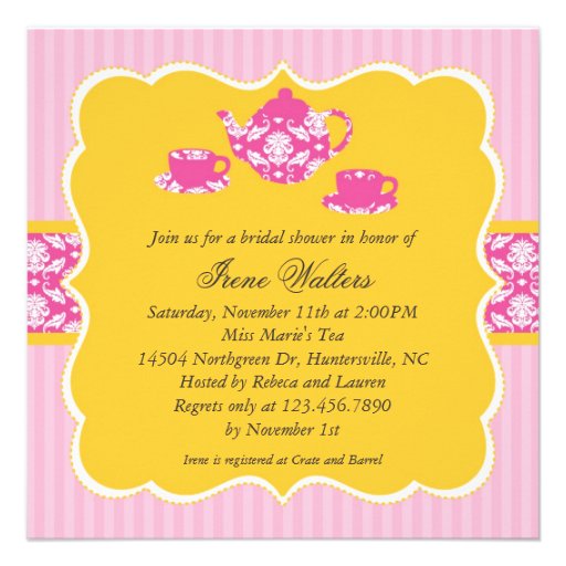 Tea Pot Bridal Shower Invitation