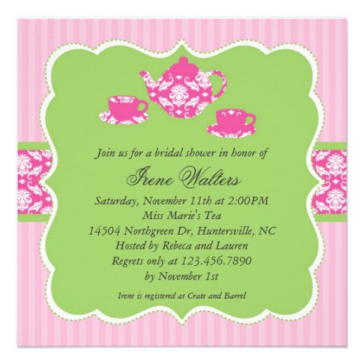 Tea Pot Bridal Shower Invitation