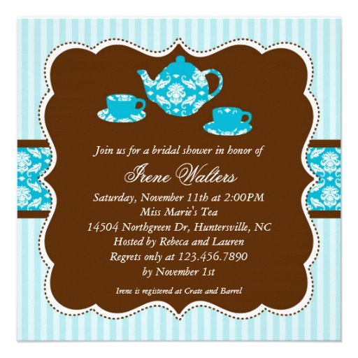 Tea Pot Bridal Shower Invitation