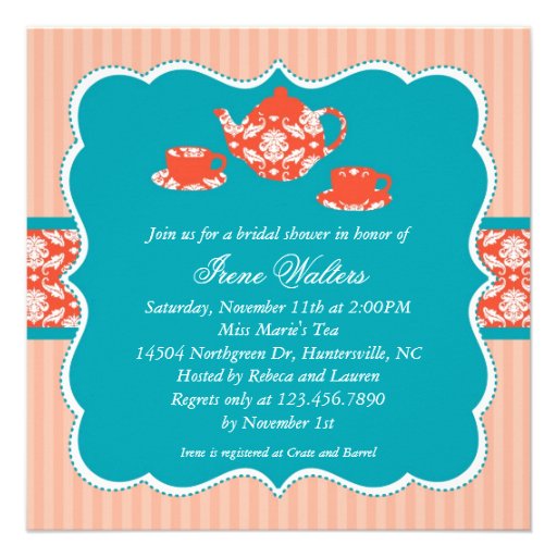 Tea Pot Bridal Shower Invitation